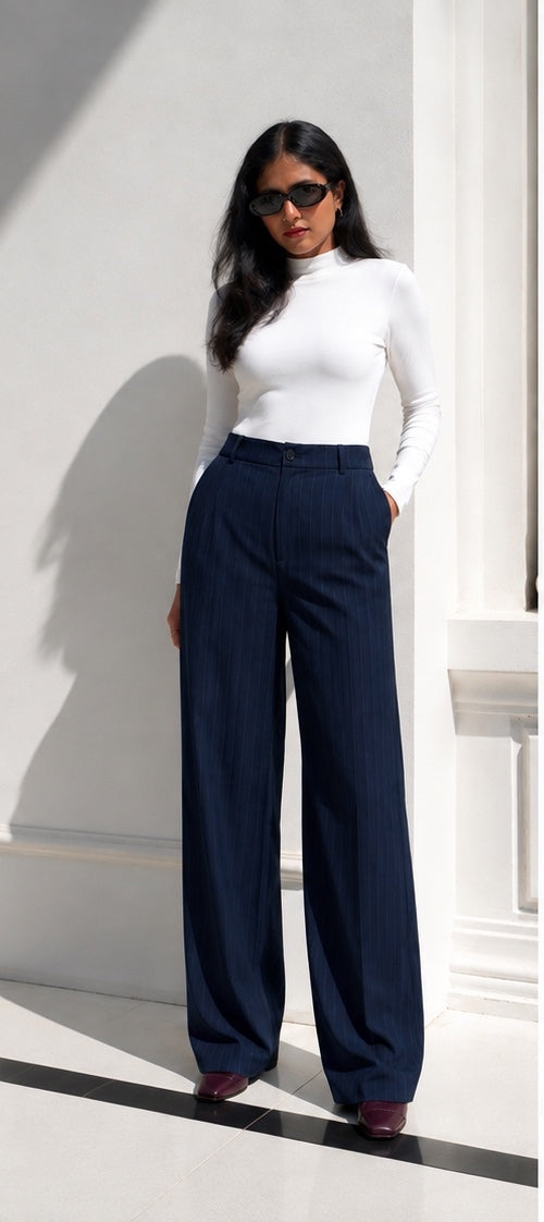 Midnight Blue Pinstripe Pant