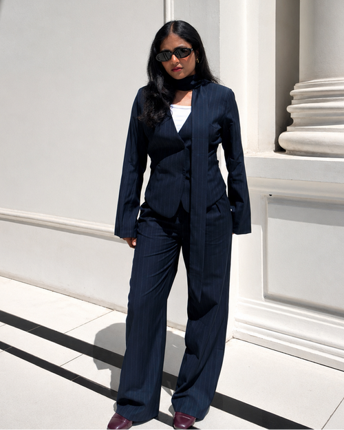 Midnight Blue Pinstripe Pant