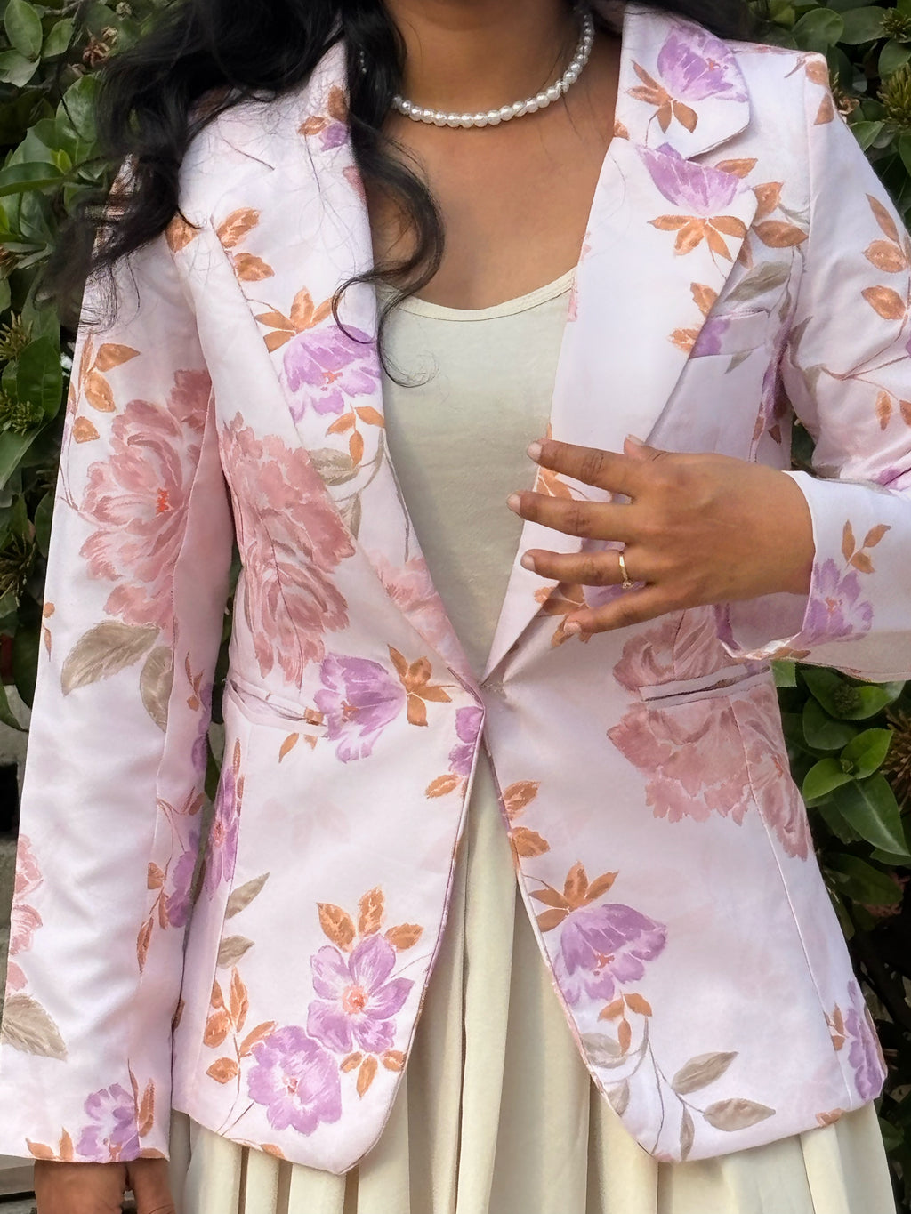 Pink Floral Blazer