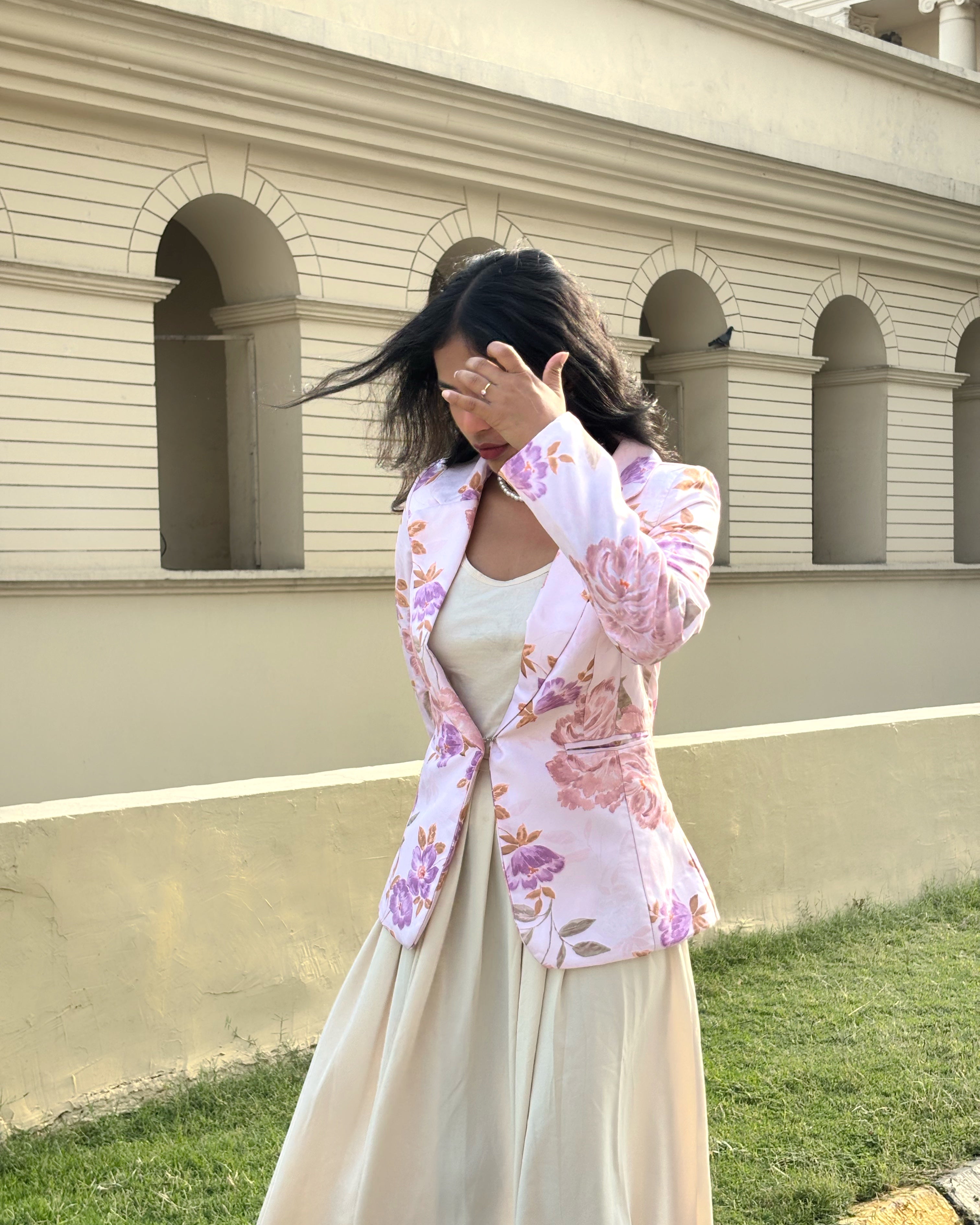 Pink Floral Blazer