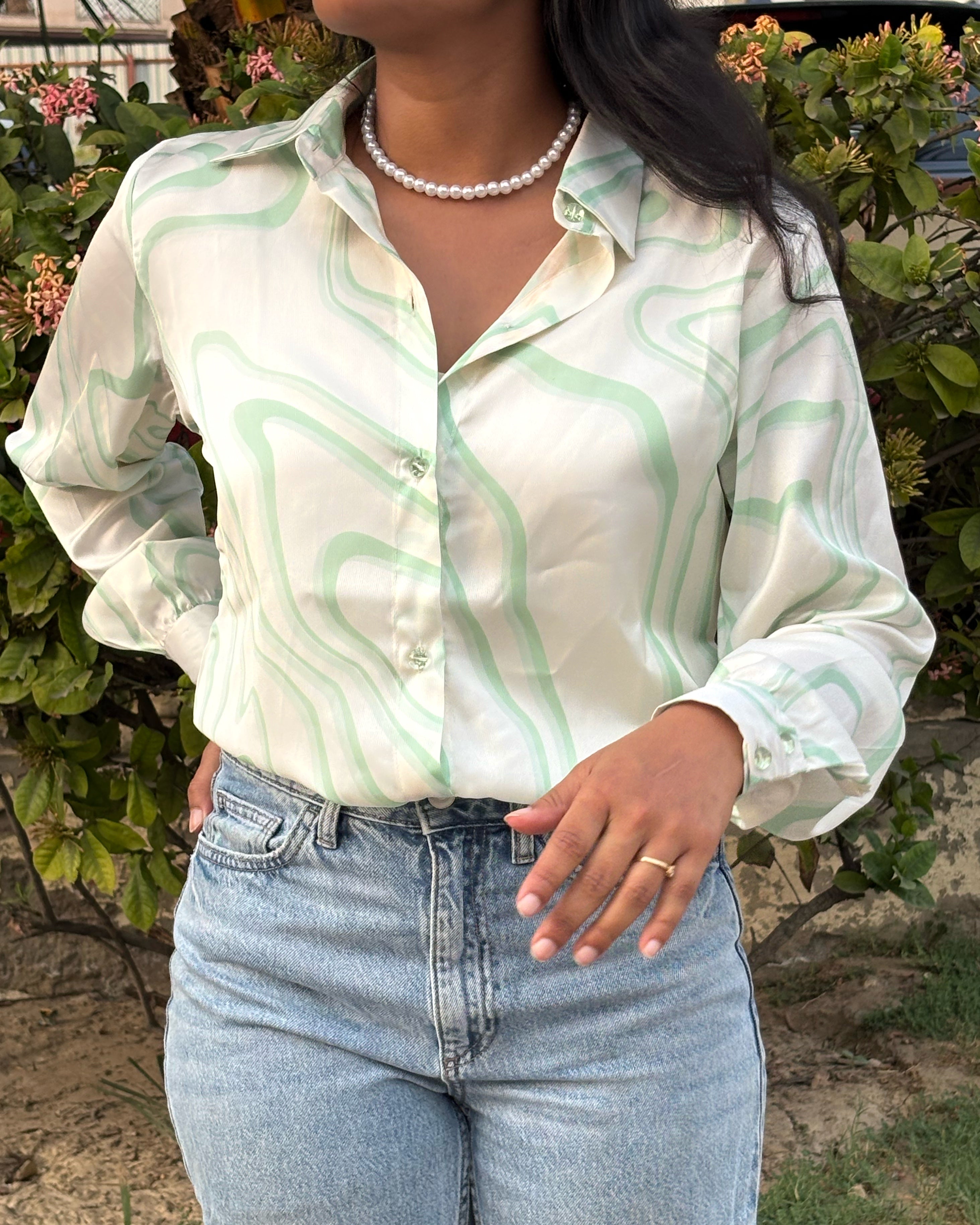 Mint Muse Satin Shirt
